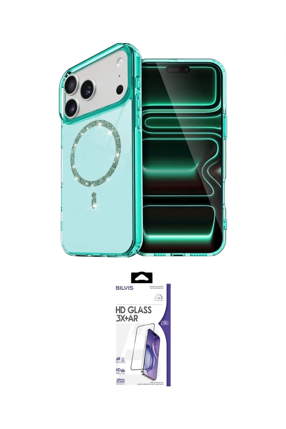 ieg™ iPhone 17 Pro Max Kılıf Kıvılcım Form Prime - Siyah Bilvis 3X AR HD Cam Ekran Koruyucu