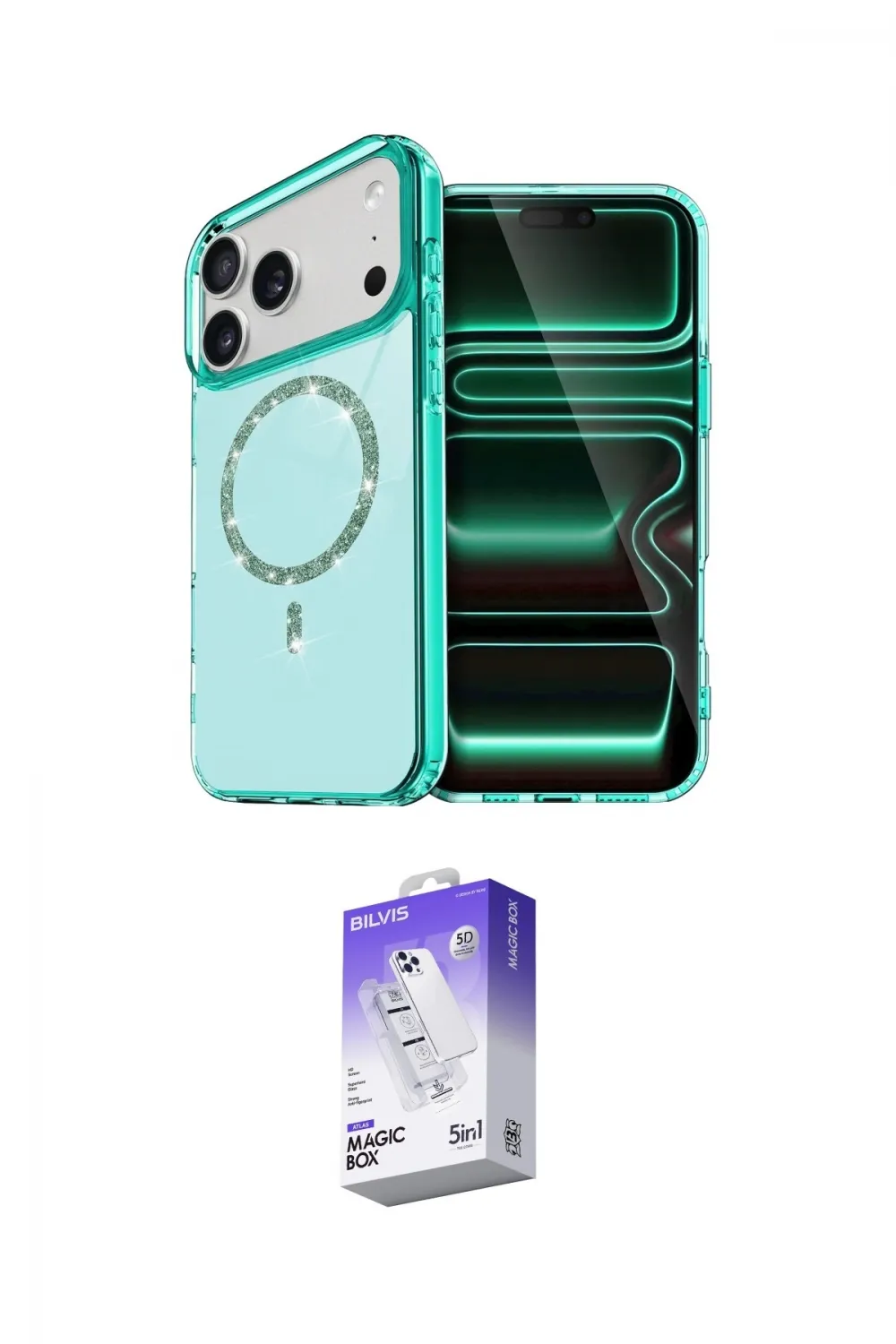 ieg™ iPhone 17 Pro Max Kılıf Kıvılcım Form Prime - Siyah Bilvis 5in1 3D Magic Cam Ekran Koruyucu