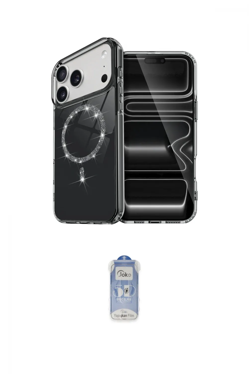 ieg™ iPhone 17 Pro Max Kılıf Kıvılcım Form Prime - Siyah Joko Magic 5D Cam