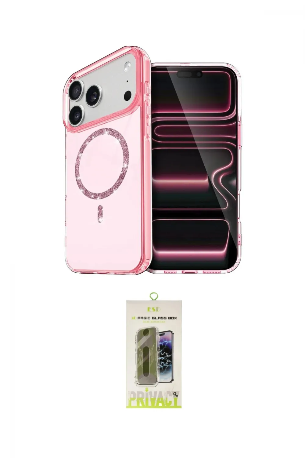 ieg™ iPhone 17 Pro Max Kılıf Kıvılcım Form Prime - Siyah Joko Magic 5D Hayalet Cam