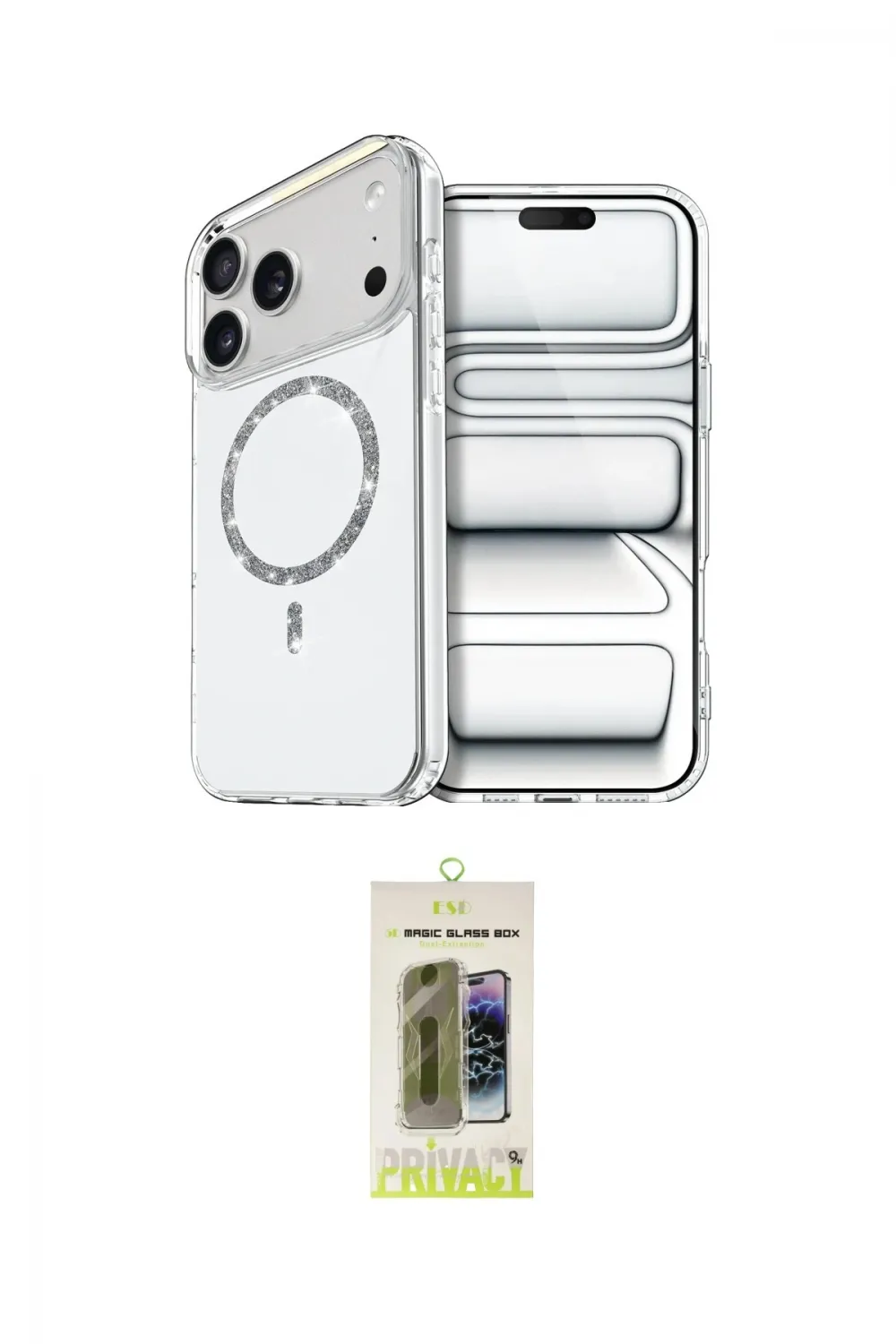 ieg™ iPhone 17 Pro Max Kılıf Kıvılcım Form Prime - Siyah Joko Magic 5D Hayalet Cam