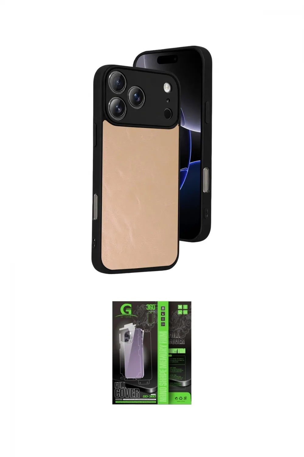 ieg™ iPhone 17 Pro Max Kılıf Kıvılcım Işık Serisi - Siyah 360 Mat Full Body Arka Koruyucu