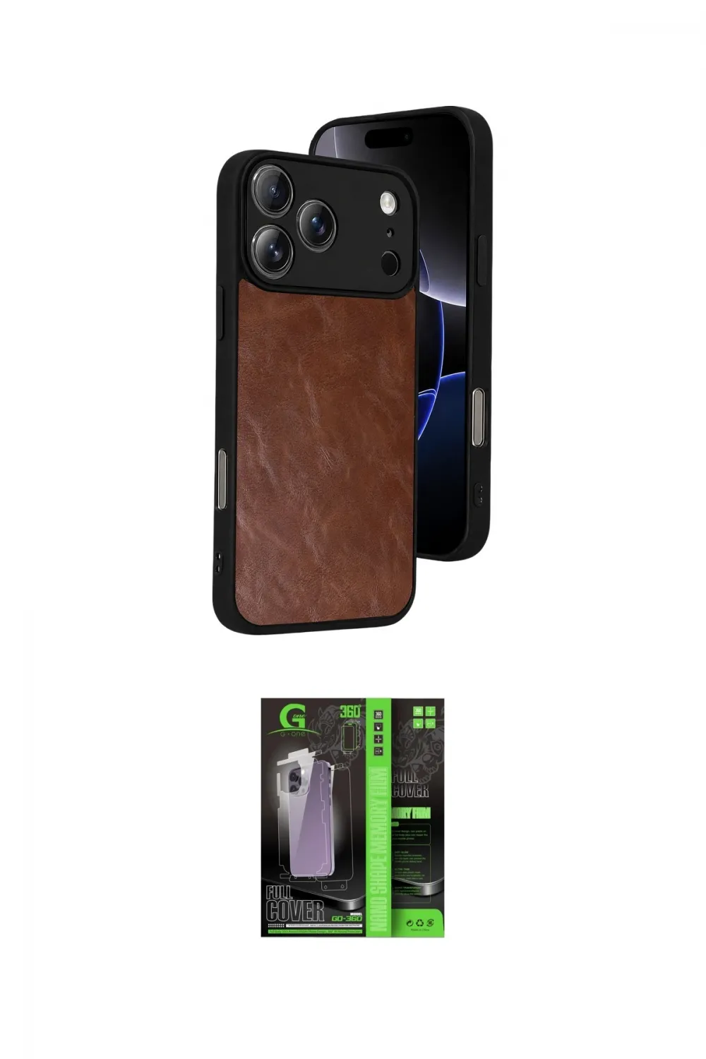 ieg™ iPhone 17 Pro Max Kılıf Kıvılcım Işık Serisi - Siyah 360 Mat Full Body Arka Koruyucu