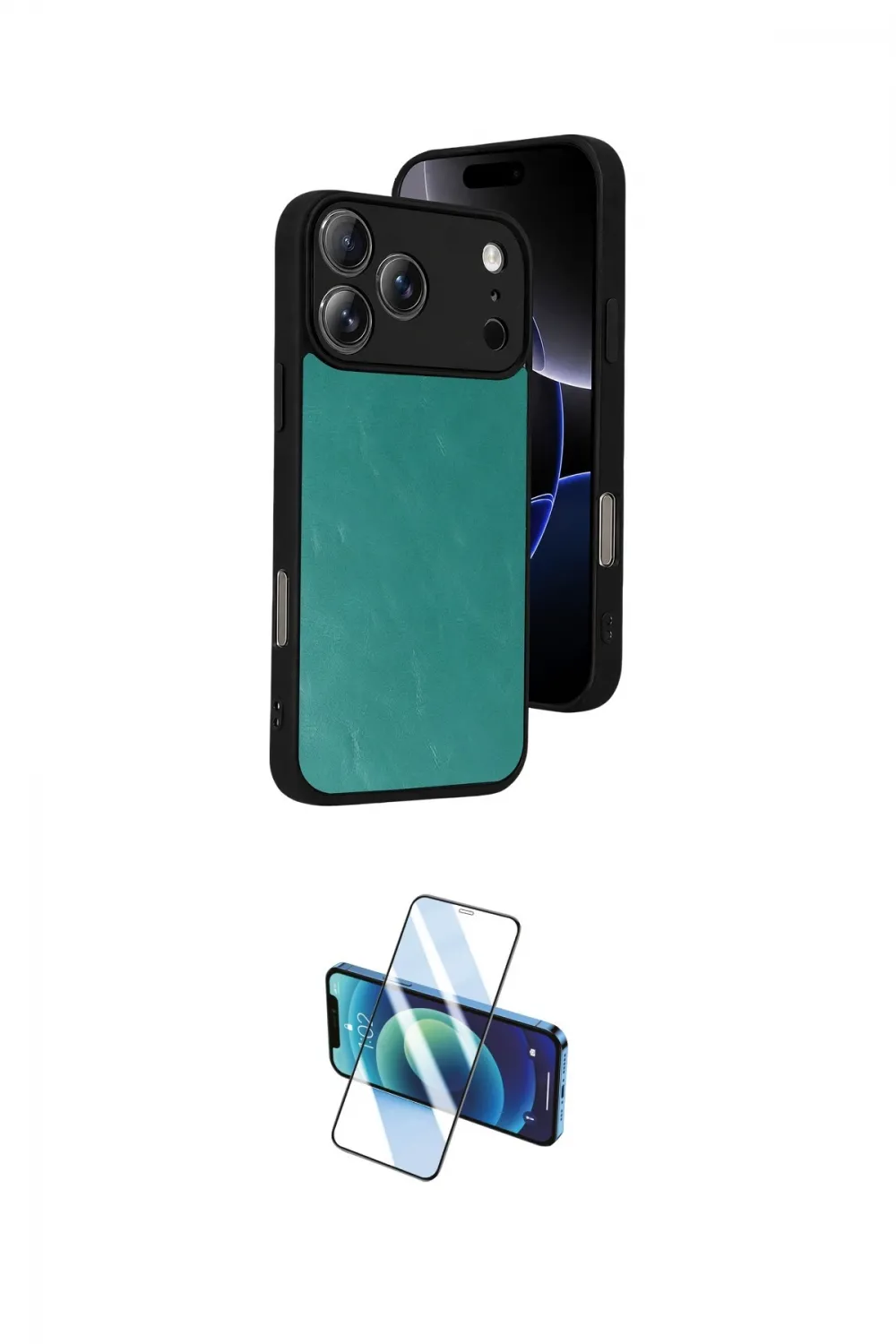 ieg™ iPhone 17 Pro Max Kılıf Kıvılcım Işık Serisi - Siyah 3D Antistatik Cam Ekran Koruyucu