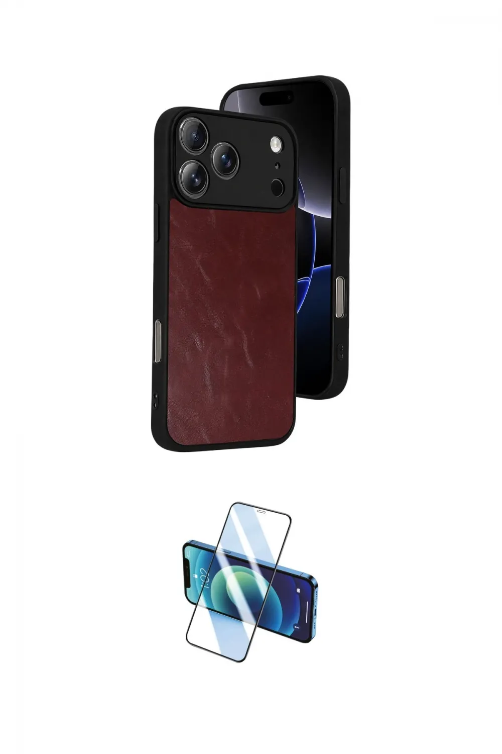 ieg™ iPhone 17 Pro Max Kılıf Kıvılcım Işık Serisi - Siyah 3D Antistatik Cam Ekran Koruyucu
