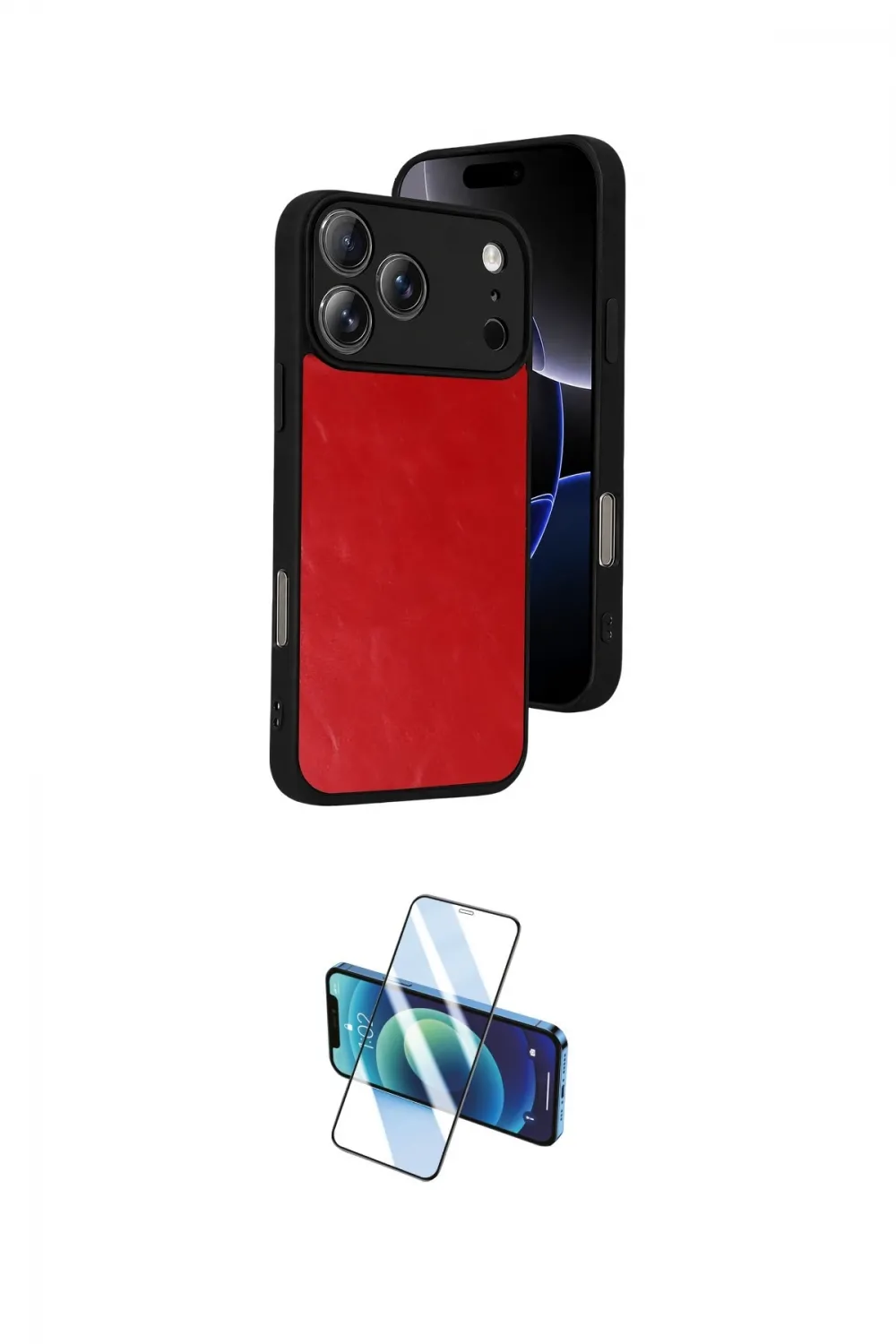 ieg™ iPhone 17 Pro Max Kılıf Kıvılcım Işık Serisi - Siyah 3D Antistatik Cam Ekran Koruyucu