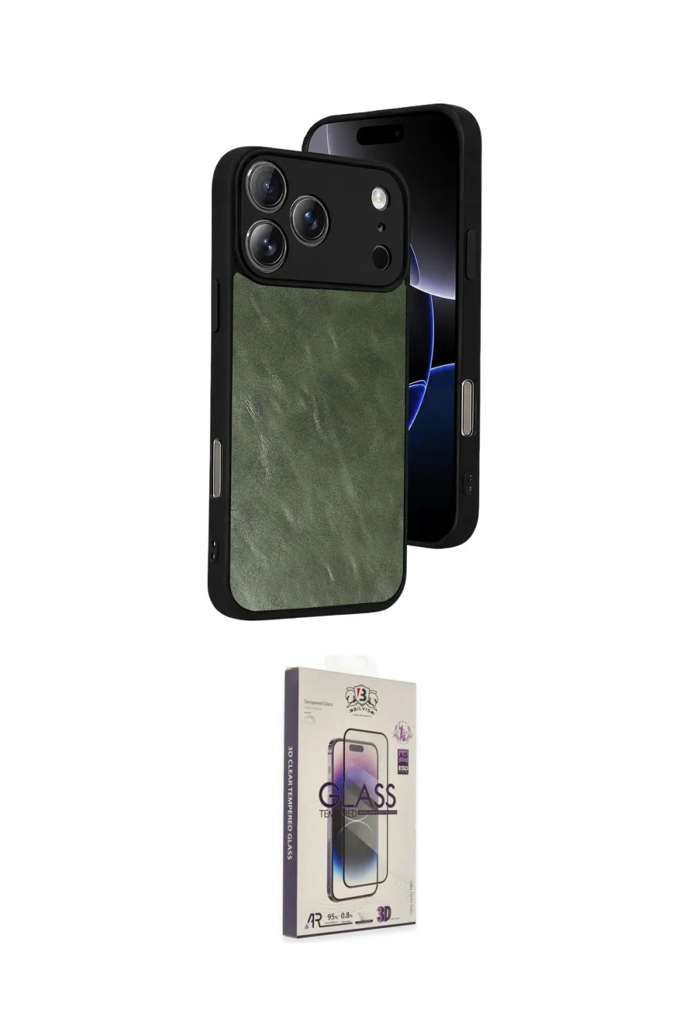 ieg™ iPhone 17 Pro Max Kılıf Kıvılcım Işık Serisi - Siyah Bilvis 3D Cam Ekran Koruyucu
