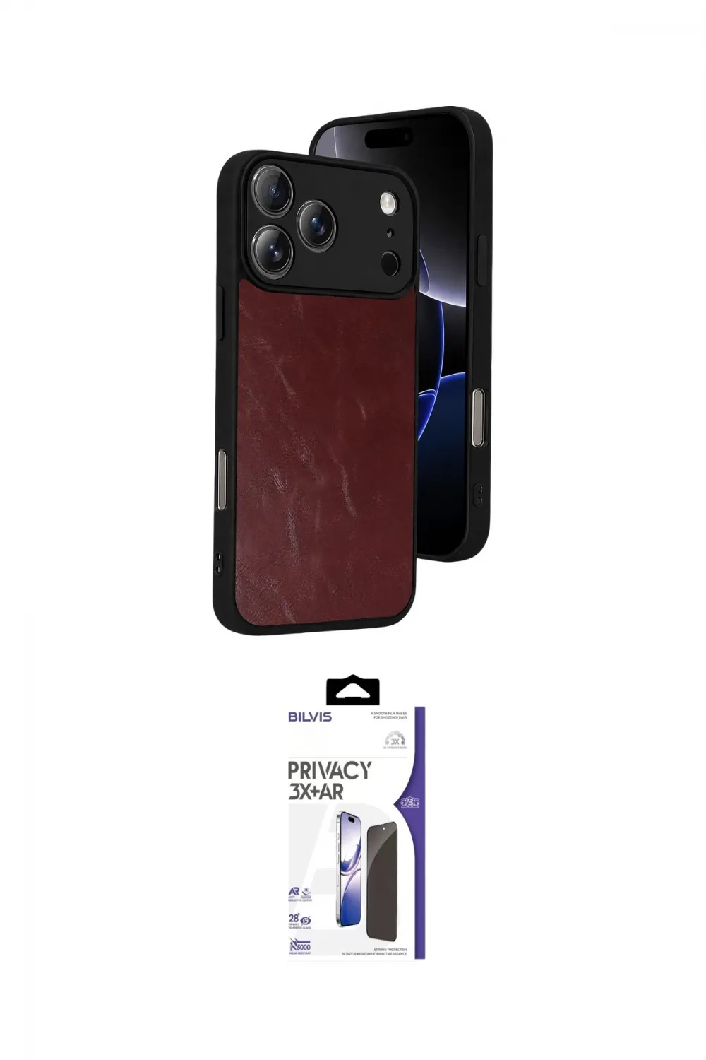 ieg™ iPhone 17 Pro Max Kılıf Kıvılcım Işık Serisi - Siyah Bilvis 3X AR Hayalet Cam Ekran Koruyucu