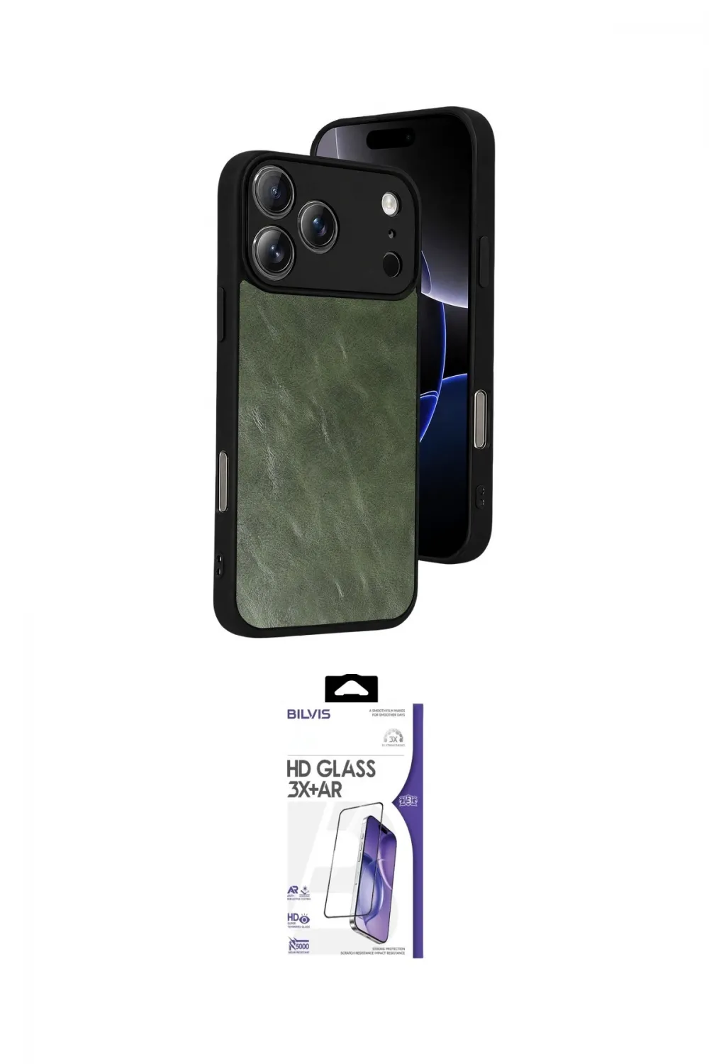 ieg™ iPhone 17 Pro Max Kılıf Kıvılcım Işık Serisi - Siyah Bilvis 3X AR HD Cam Ekran Koruyucu