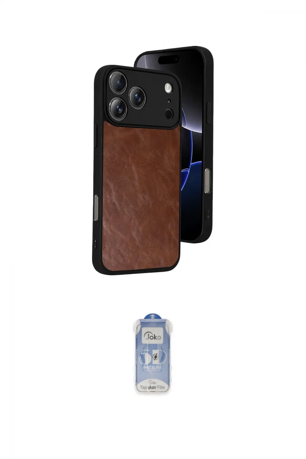 ieg™ iPhone 17 Pro Max Kılıf Kıvılcım Işık Serisi - Siyah Joko Magic 5D Cam