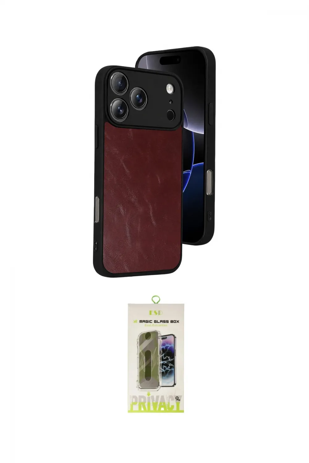 ieg™ iPhone 17 Pro Max Kılıf Kıvılcım Işık Serisi - Siyah Joko Magic 5D Hayalet Cam