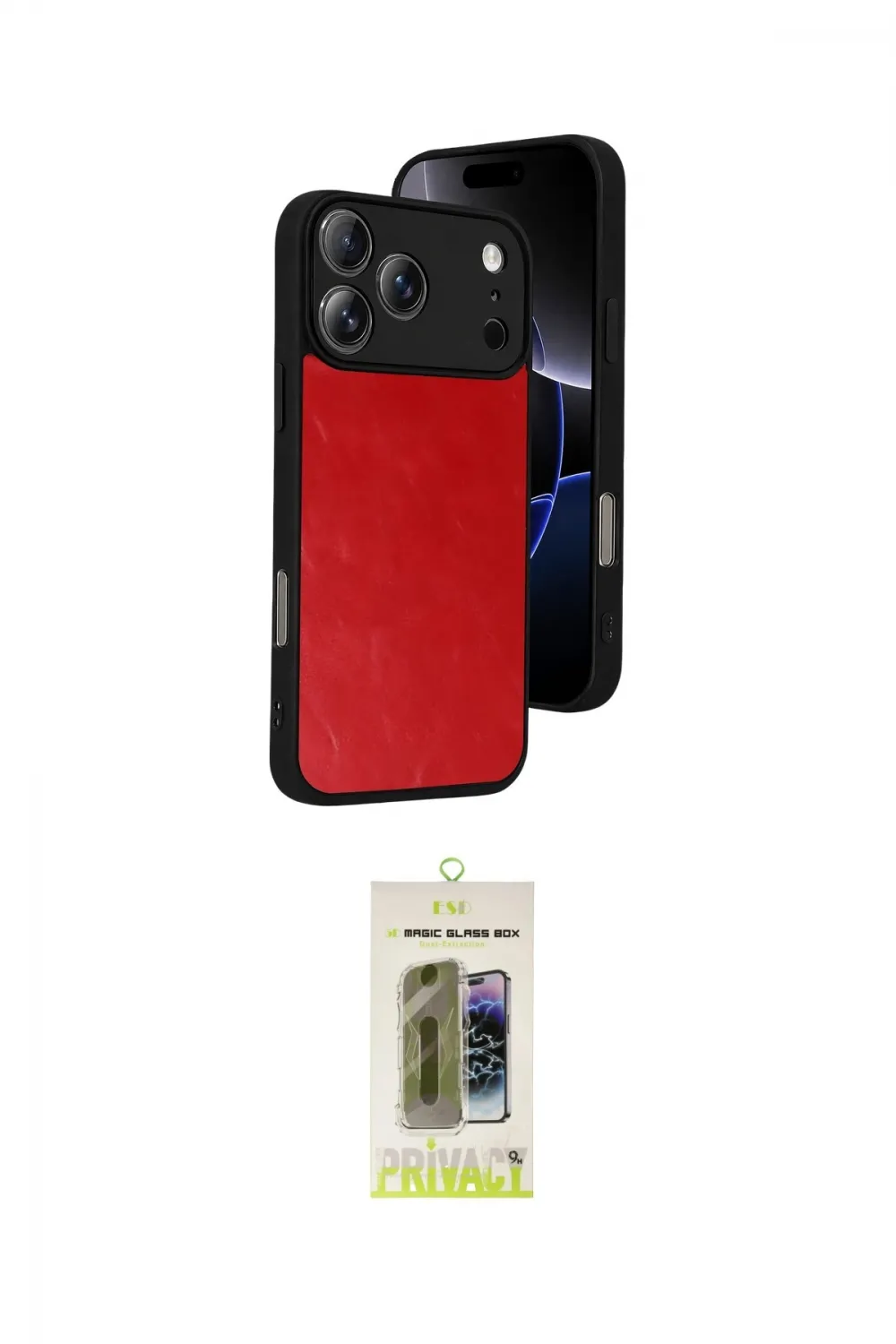 ieg™ iPhone 17 Pro Max Kılıf Kıvılcım Işık Serisi - Siyah Joko Magic 5D Hayalet Cam