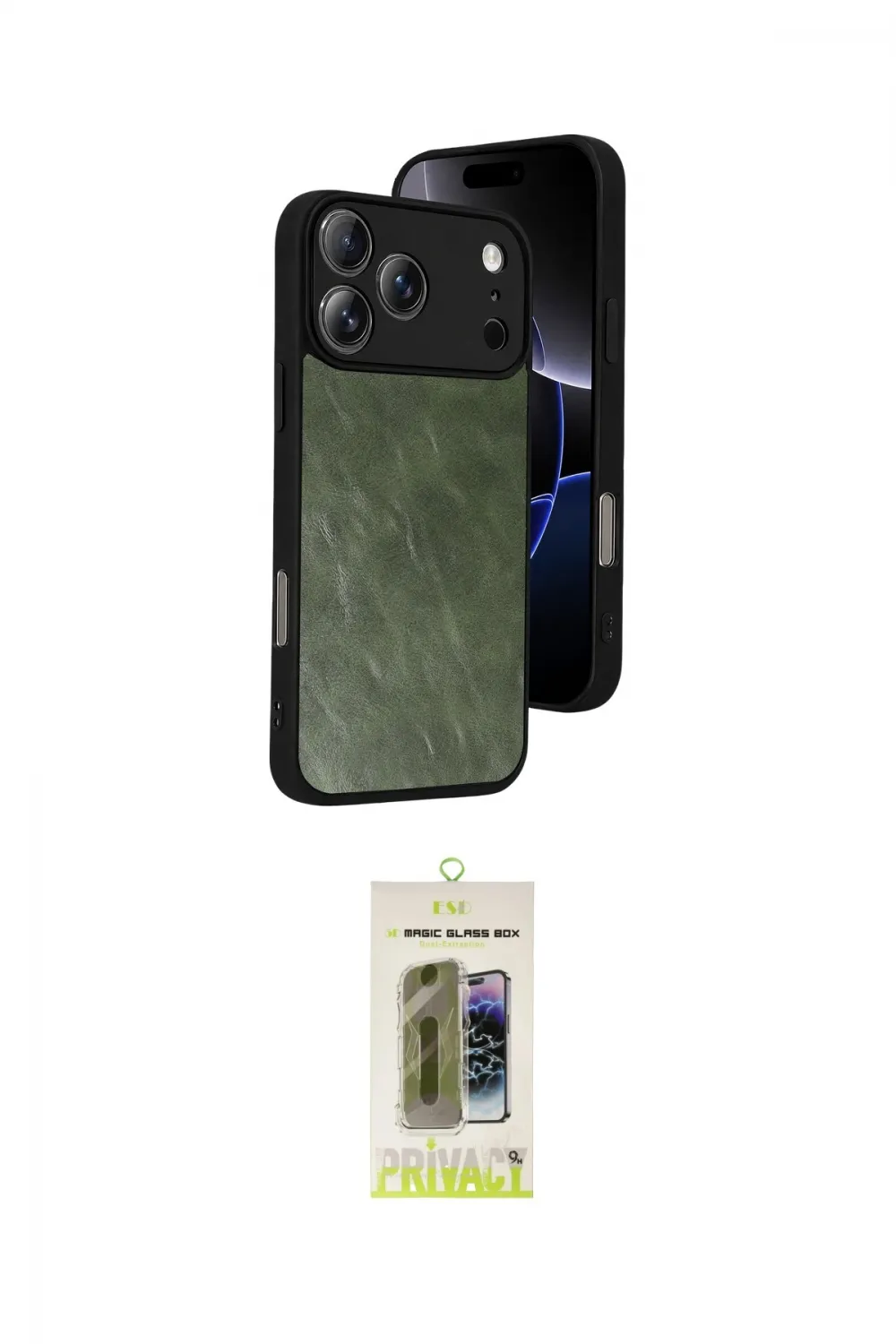 ieg™ iPhone 17 Pro Max Kılıf Kıvılcım Işık Serisi - Siyah Joko Magic 5D Hayalet Cam