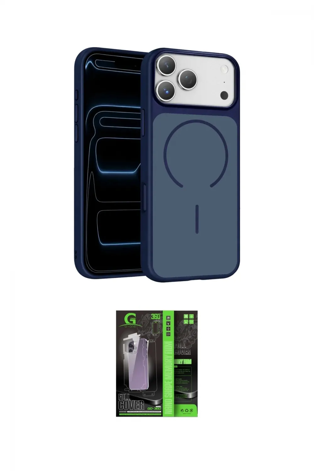 ieg™ iPhone 17 Pro Max Kılıf Kıvılcım Klasik - Şeffaf 360 Full Body Arka Koruyucu