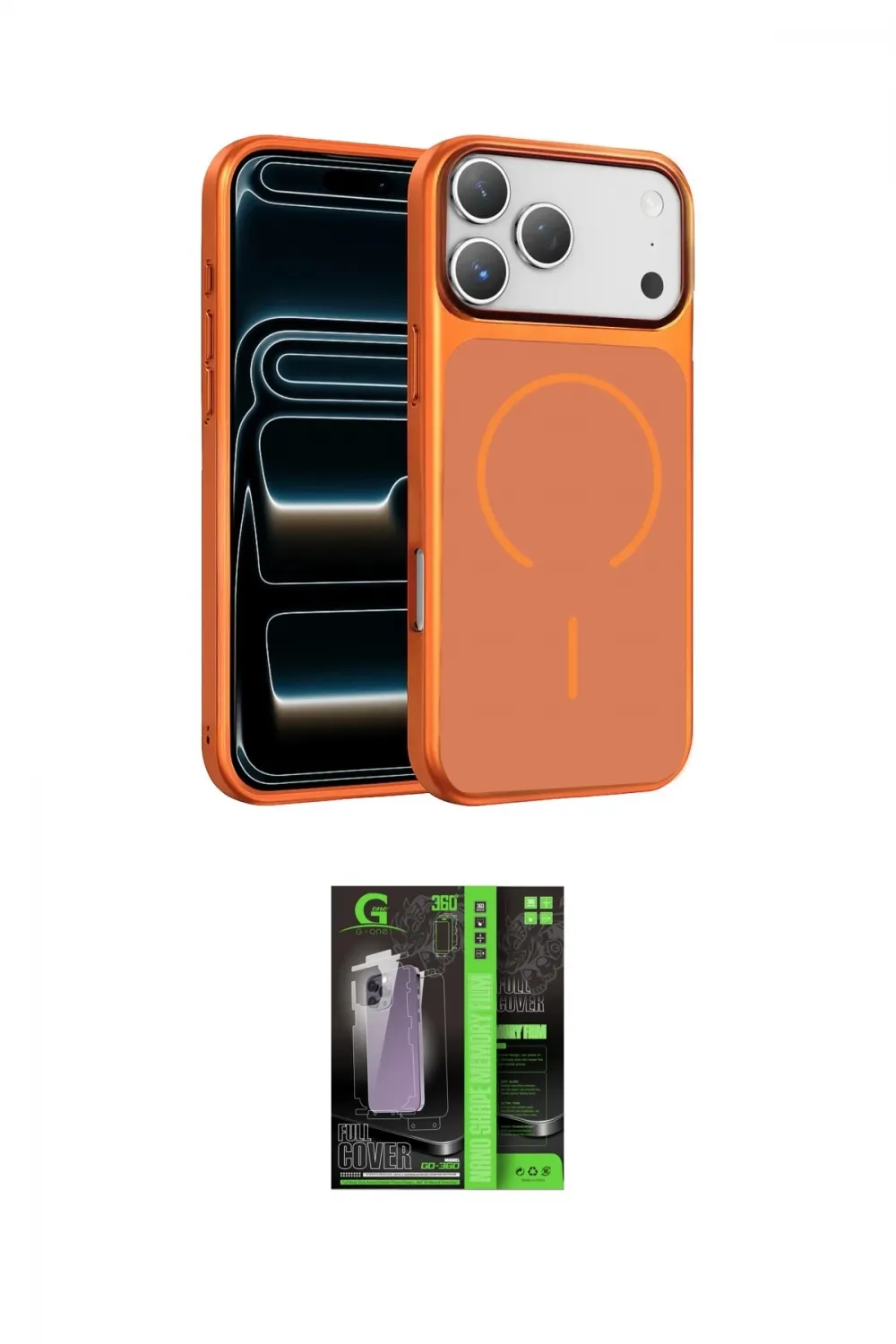 ieg™ iPhone 17 Pro Max Kılıf Kıvılcım Klasik - Şeffaf 360 Full Body Arka Koruyucu