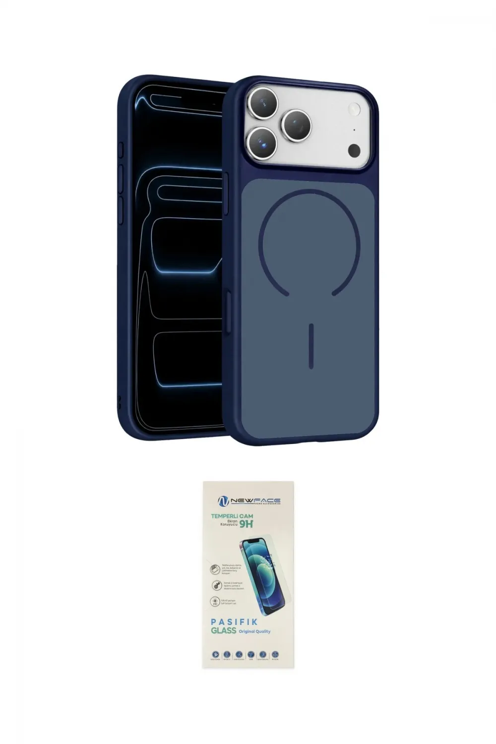 ieg™ iPhone 17 Pro Max Kılıf Kıvılcım Klasik - Şeffaf Pasifik Cam Ekran Koruyucu