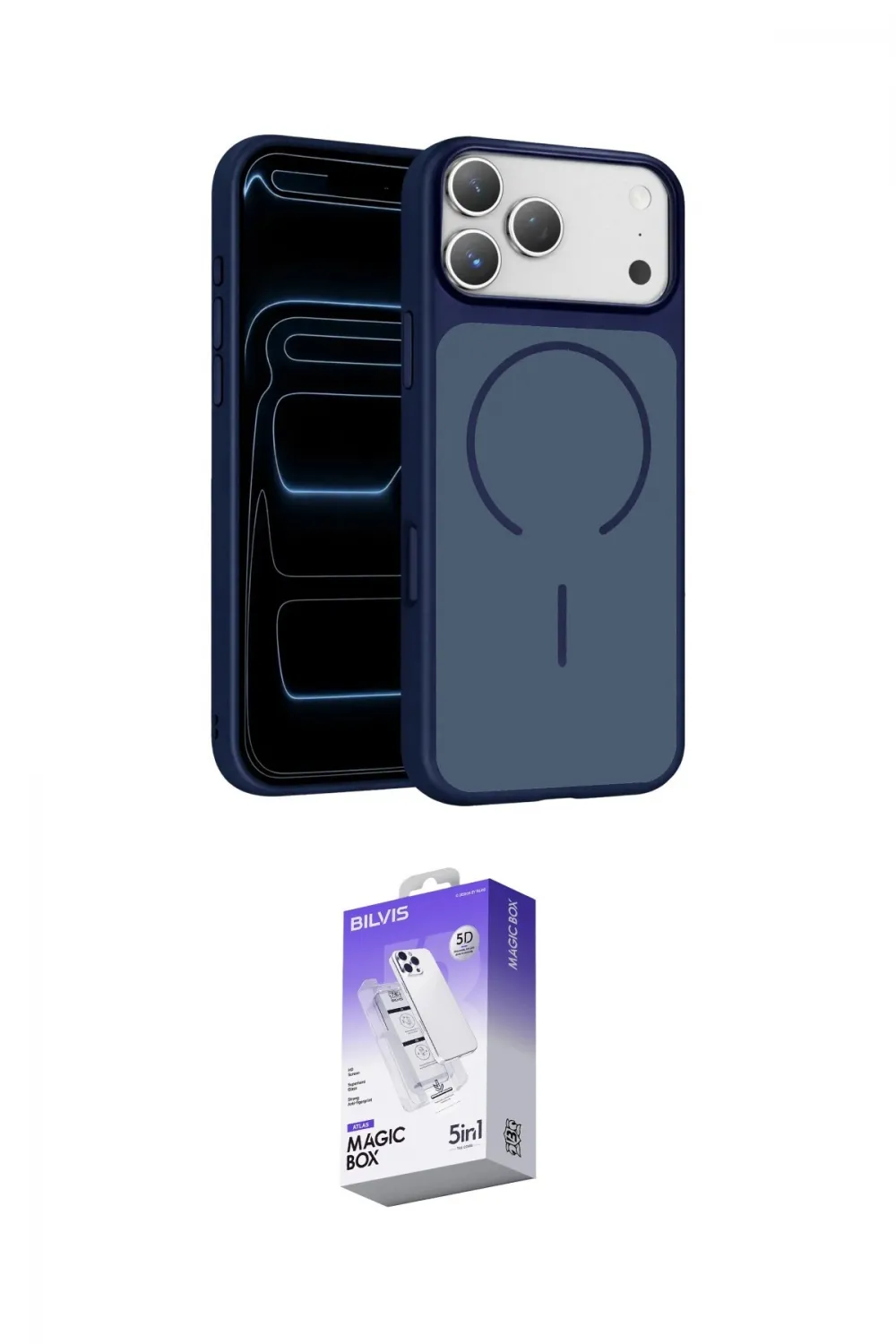 ieg™ iPhone 17 Pro Max Kılıf Kıvılcım Klasik - Siyah Bilvis 5in1 3D Magic Cam Ekran Koruyucu