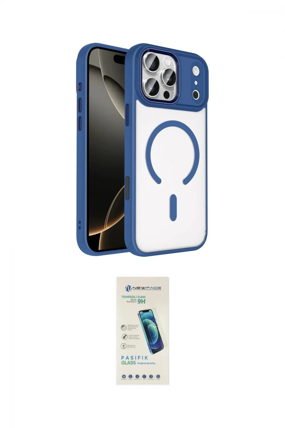 ieg™ iPhone 17 Pro Max Kılıf Kıvılcım Prime - Şeffaf Pasifik Cam Ekran Koruyucu