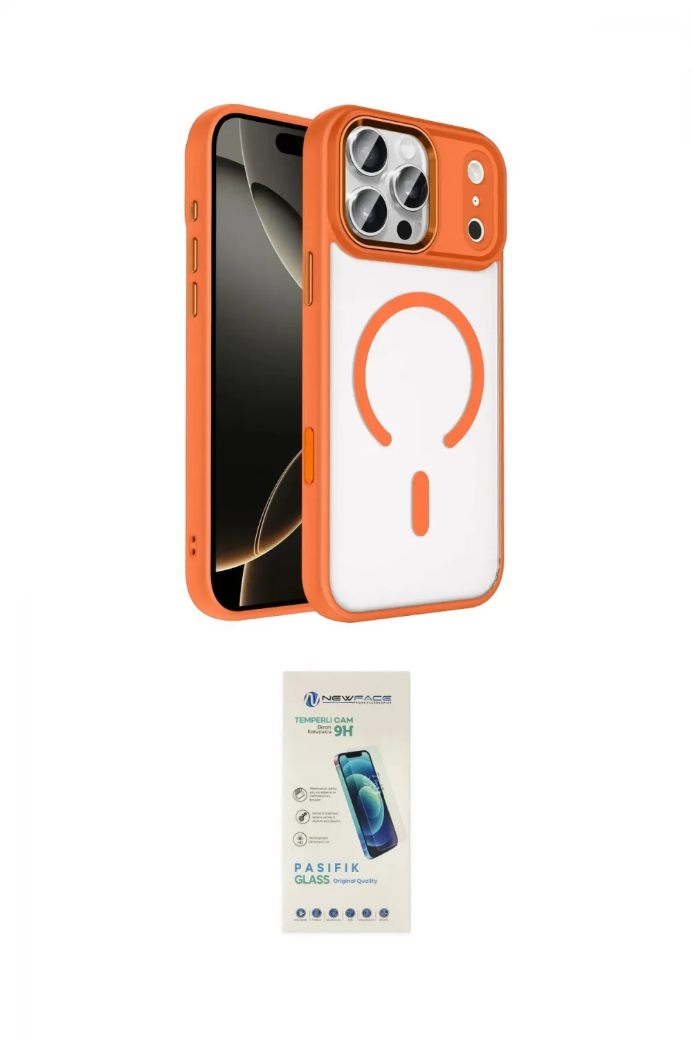 ieg™ iPhone 17 Pro Max Kılıf Kıvılcım Prime - Şeffaf Pasifik Cam Ekran Koruyucu