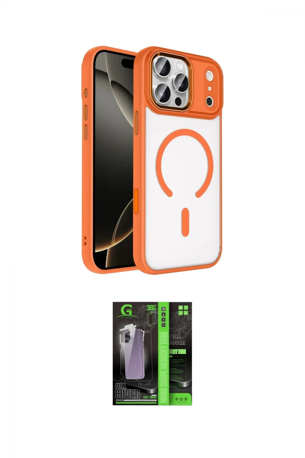 ieg™ iPhone 17 Pro Max Kılıf Kıvılcım Prime - Siyah 360 Mat Full Body Arka Koruyucu