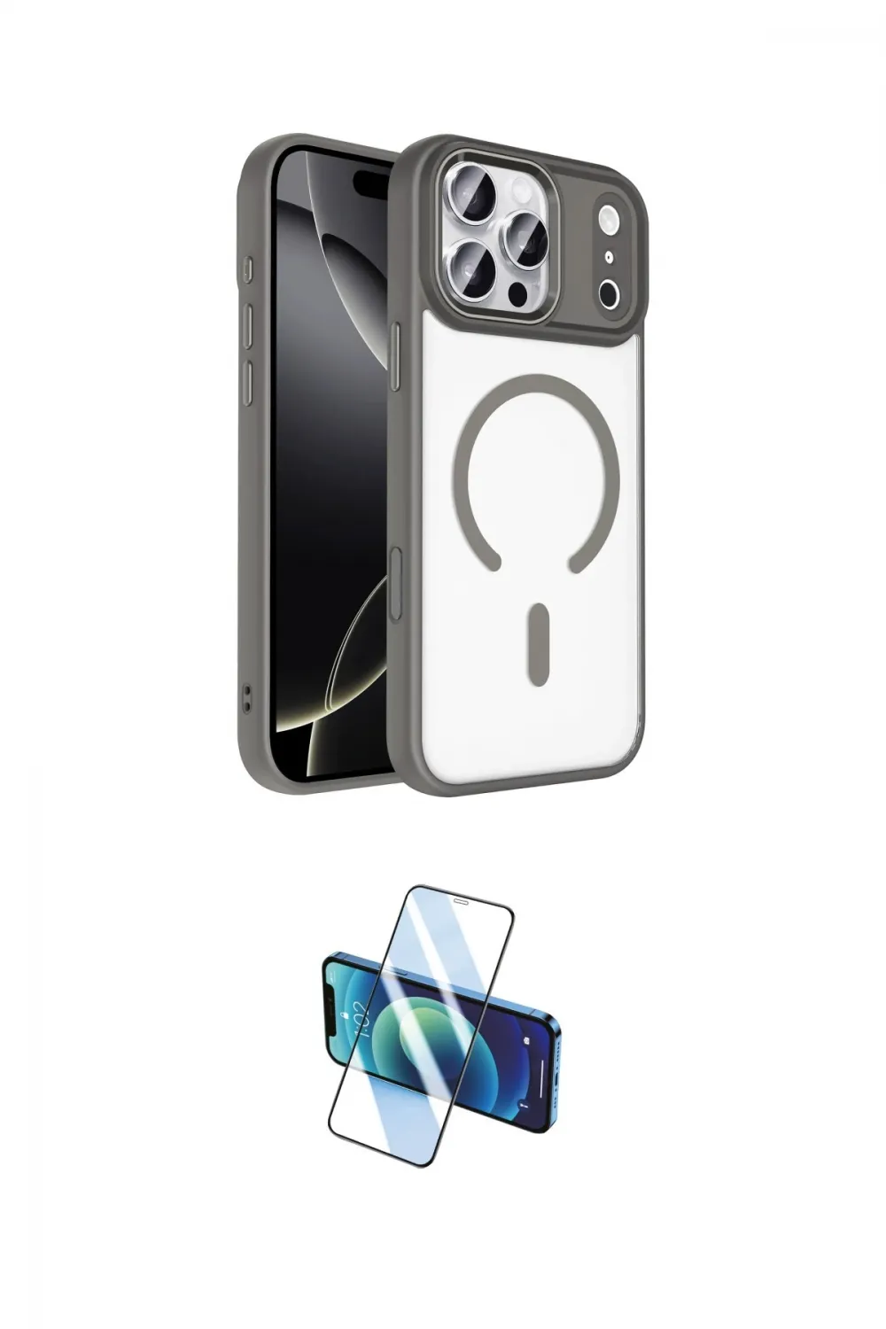 ieg™ iPhone 17 Pro Max Kılıf Kıvılcım Prime - Siyah 3D Antistatik Seramik Nano Ekran Koruyucu