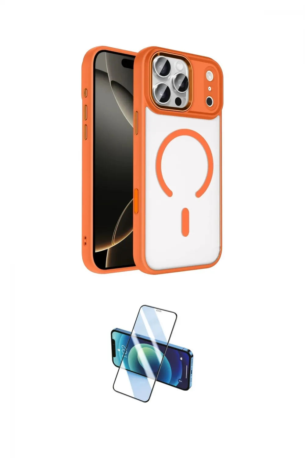 ieg™ iPhone 17 Pro Max Kılıf Kıvılcım Prime - Siyah 3D Antistatik Seramik Nano Ekran Koruyucu
