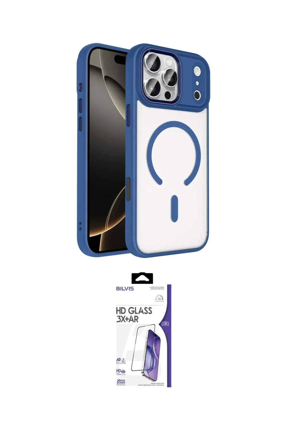 ieg™ iPhone 17 Pro Max Kılıf Kıvılcım Prime - Siyah Bilvis 3X AR HD Cam Ekran Koruyucu