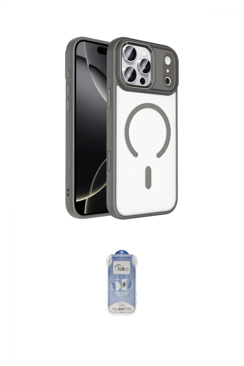 ieg™ iPhone 17 Pro Max Kılıf Kıvılcım Prime - Siyah Joko Magic 5D Cam