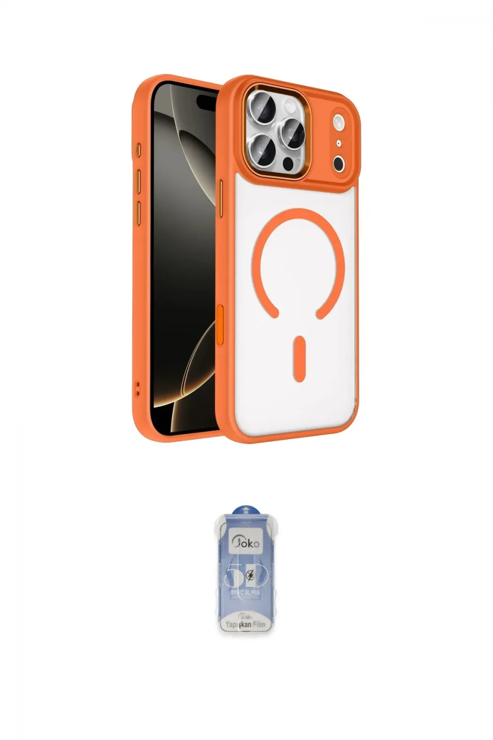 ieg™ iPhone 17 Pro Max Kılıf Kıvılcım Prime - Siyah Joko Magic 5D Cam