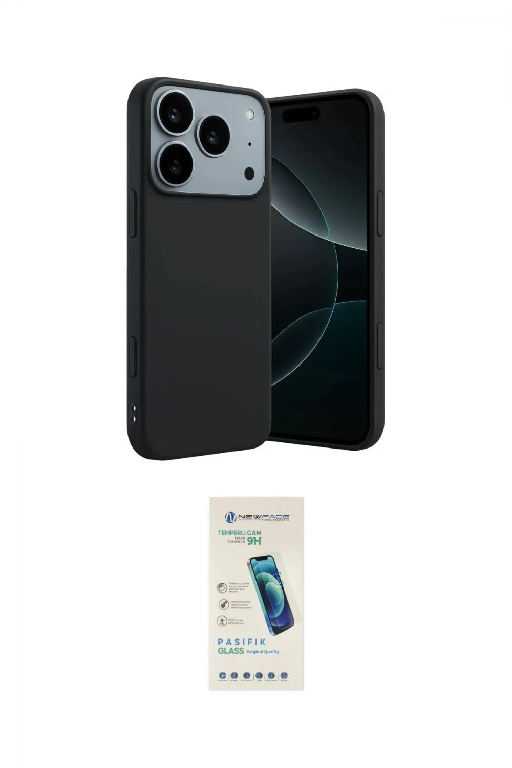 ieg™ iPhone 17 Pro Max Kılıf Kozmos Yansıma Özel Seri - Şeffaf Pasifik Cam Ekran Koruyucu