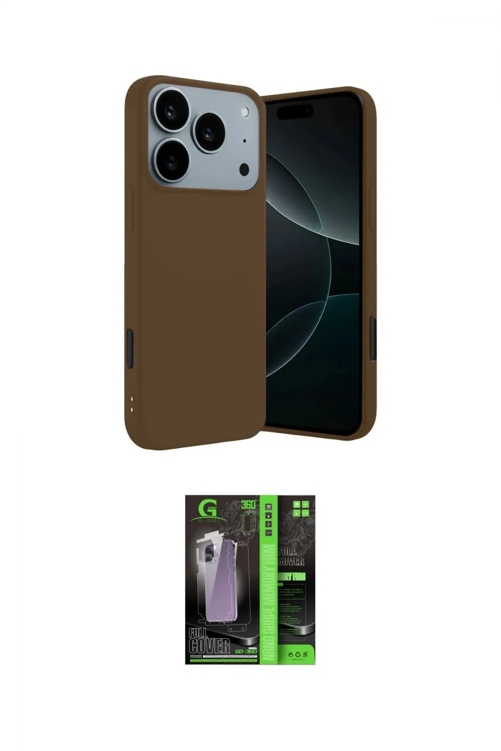 ieg™ iPhone 17 Pro Max Kılıf Kozmos Yansıma Özel Seri - Siyah 360 Mat Full Body Arka Koruyucu