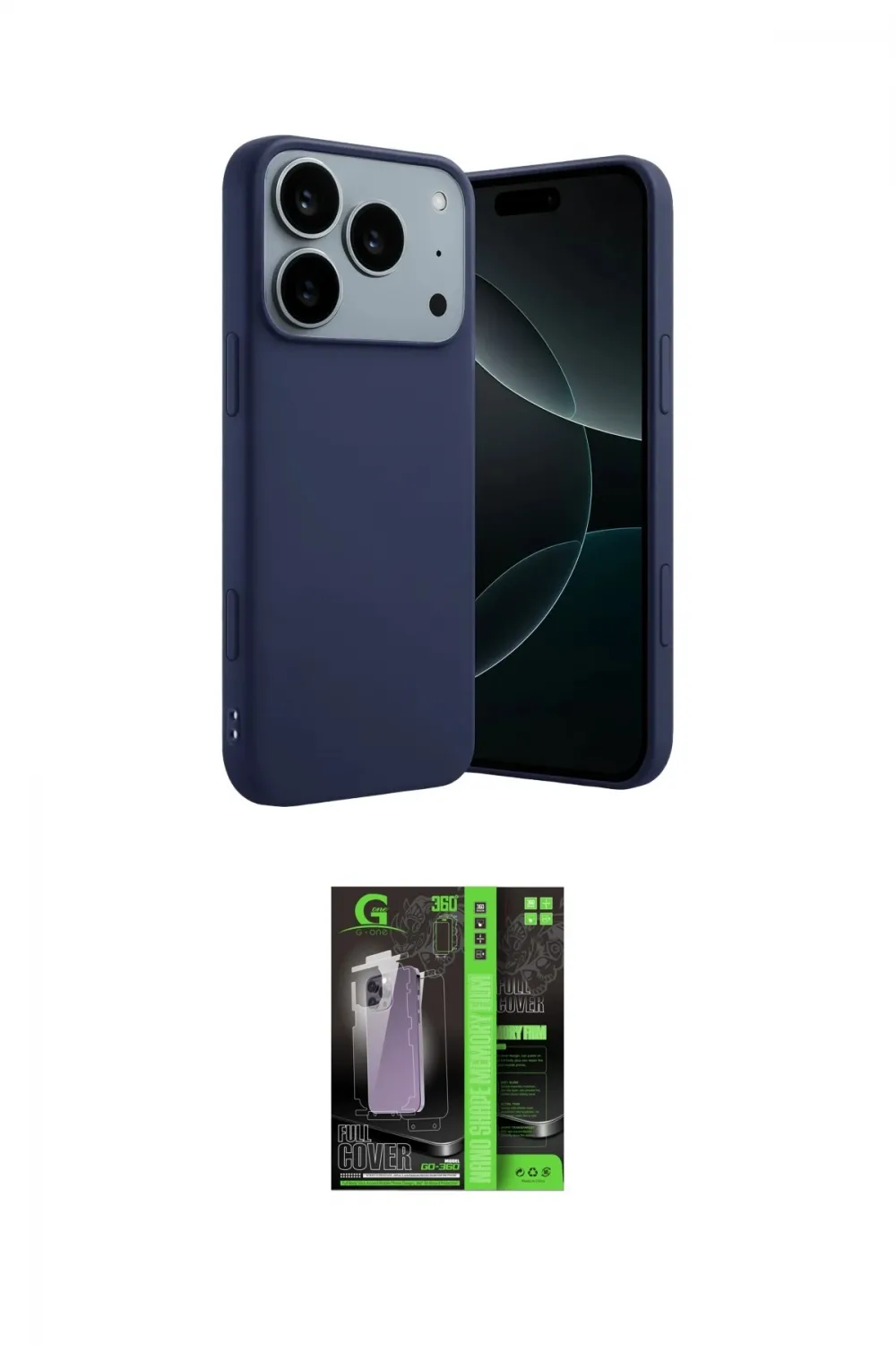 ieg™ iPhone 17 Pro Max Kılıf Kozmos Yansıma Özel Seri - Siyah 360 Mat Full Body Arka Koruyucu