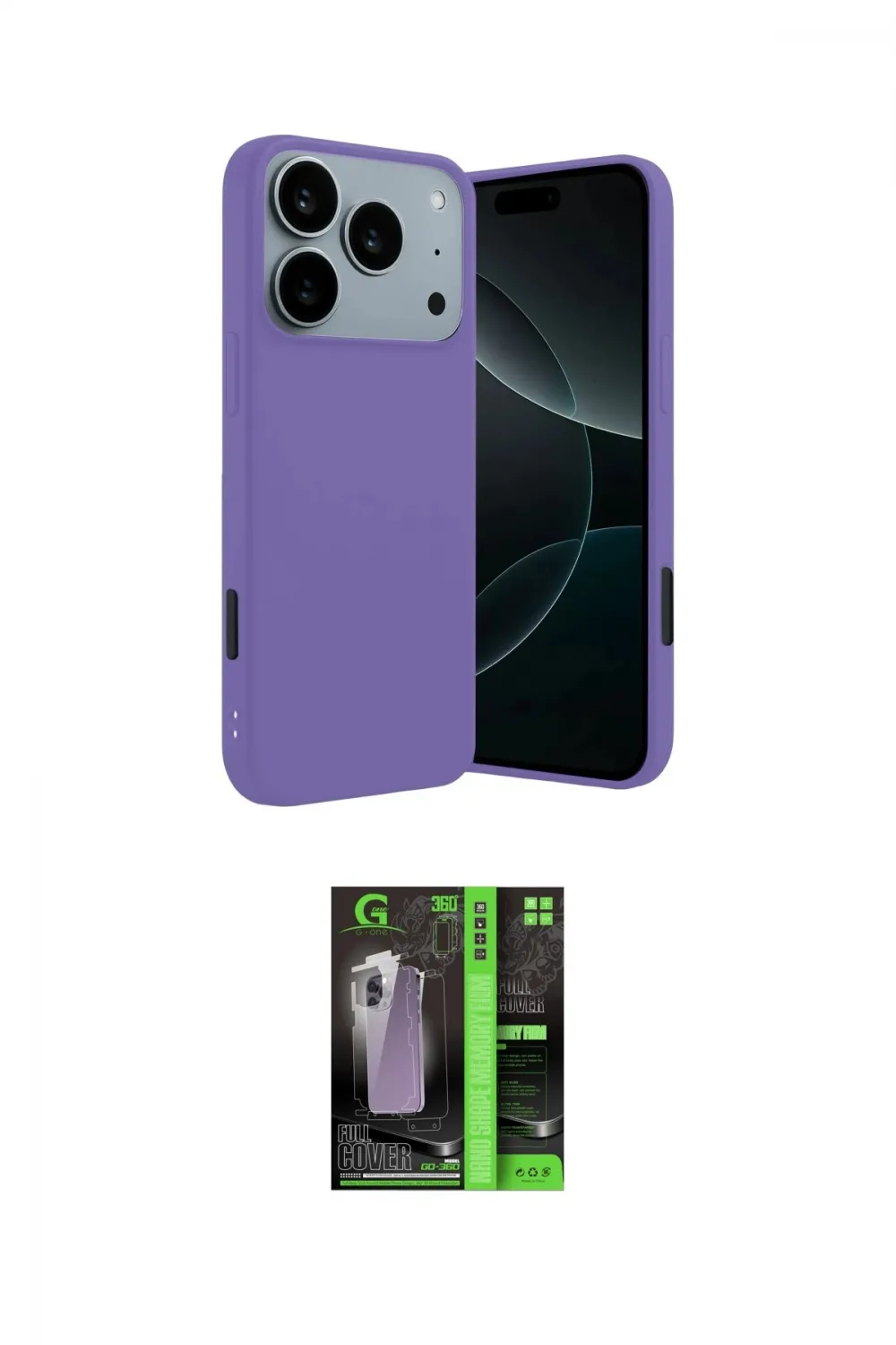 ieg™ iPhone 17 Pro Max Kılıf Kozmos Yansıma Özel Seri - Siyah 360 Mat Full Body Arka Koruyucu