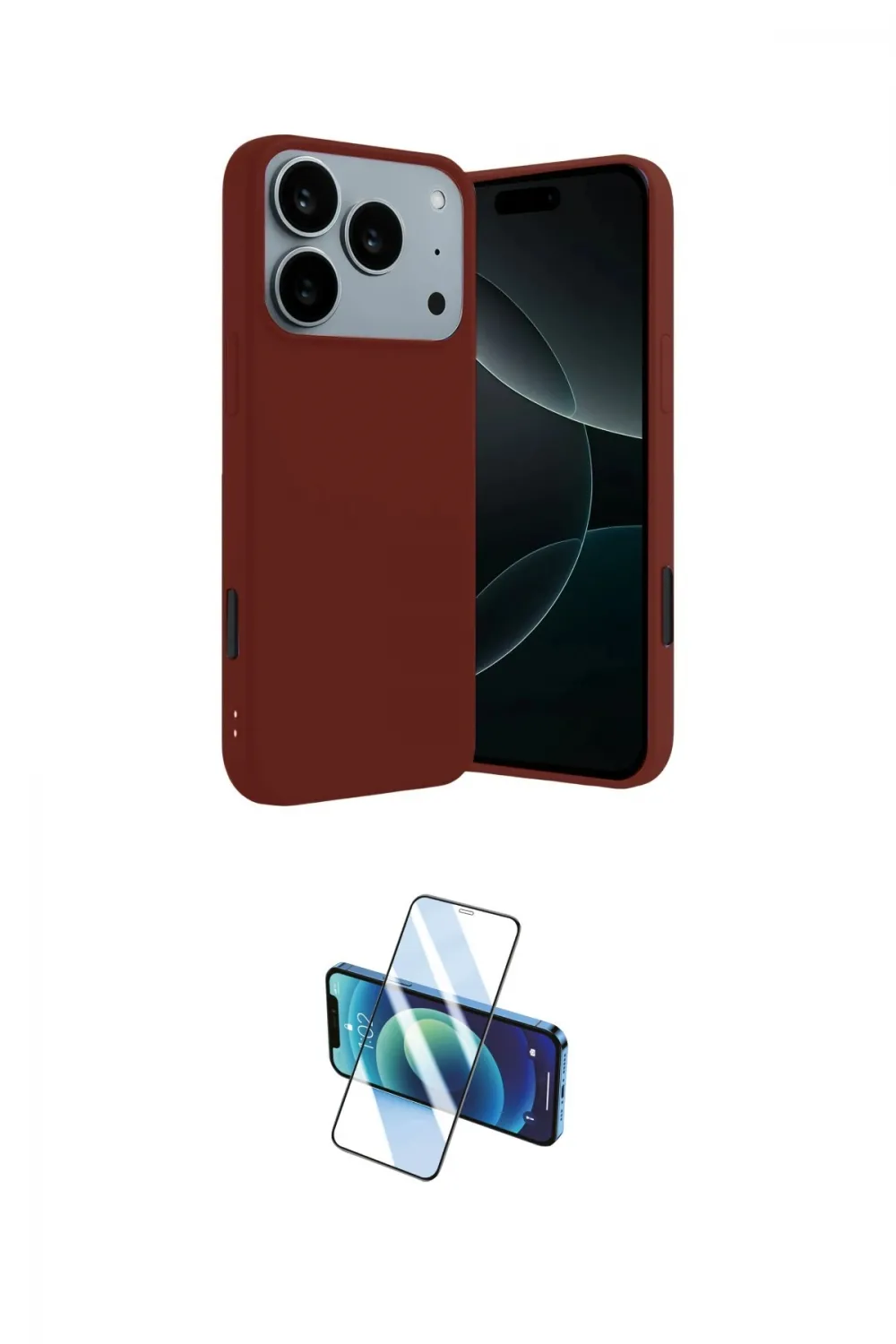 ieg™ iPhone 17 Pro Max Kılıf Kozmos Yansıma Özel Seri - Siyah 3D Antistatik Cam Ekran Koruyucu