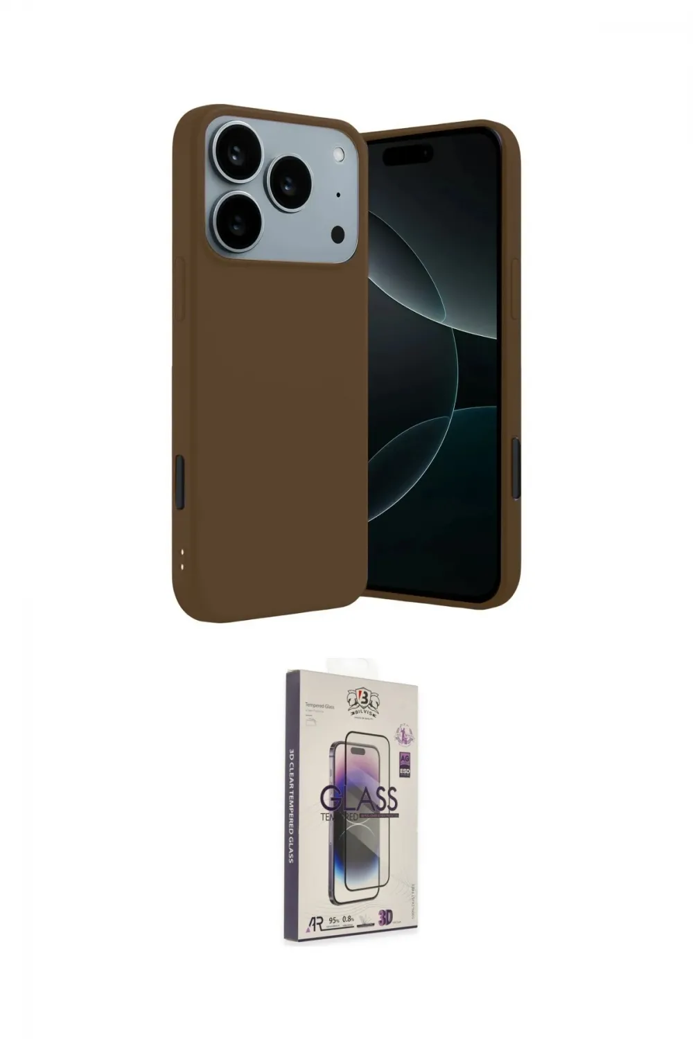 ieg™ iPhone 17 Pro Max Kılıf Kozmos Yansıma Özel Seri - Siyah Bilvis 3D Cam Ekran Koruyucu