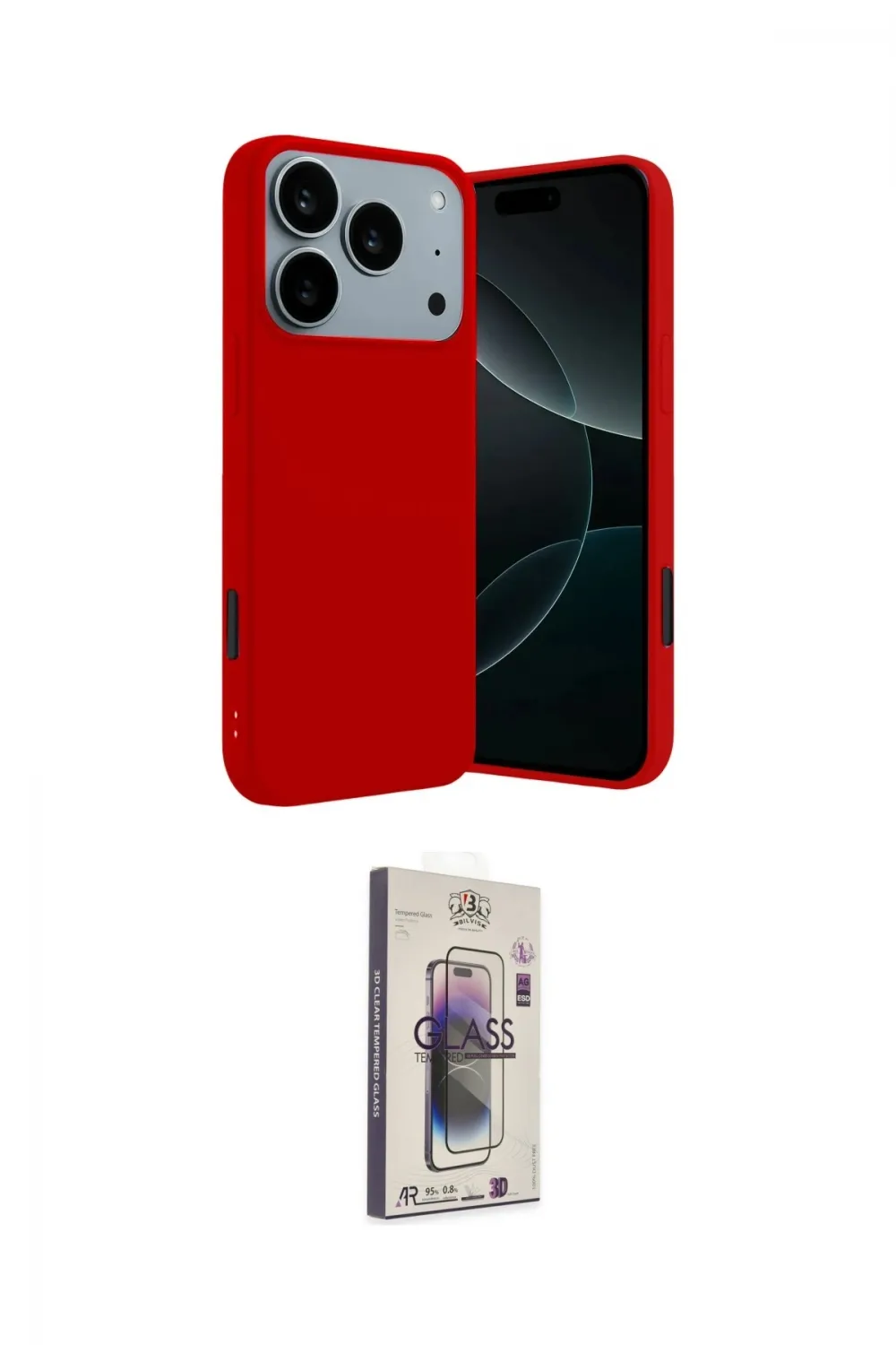 ieg™ iPhone 17 Pro Max Kılıf Kozmos Yansıma Özel Seri - Siyah Bilvis 3D Cam Ekran Koruyucu
