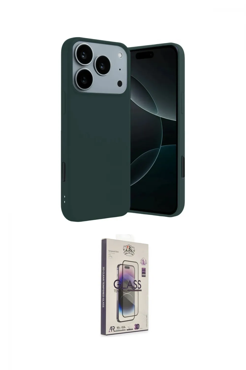 ieg™ iPhone 17 Pro Max Kılıf Kozmos Yansıma Özel Seri - Siyah Bilvis 3D Cam Ekran Koruyucu