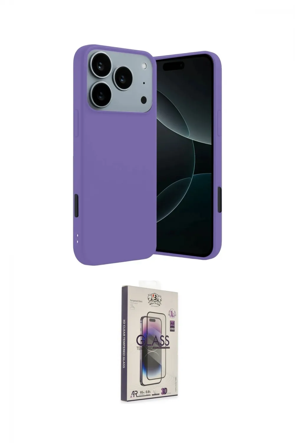 ieg™ iPhone 17 Pro Max Kılıf Kozmos Yansıma Özel Seri - Siyah Bilvis 3D Cam Ekran Koruyucu