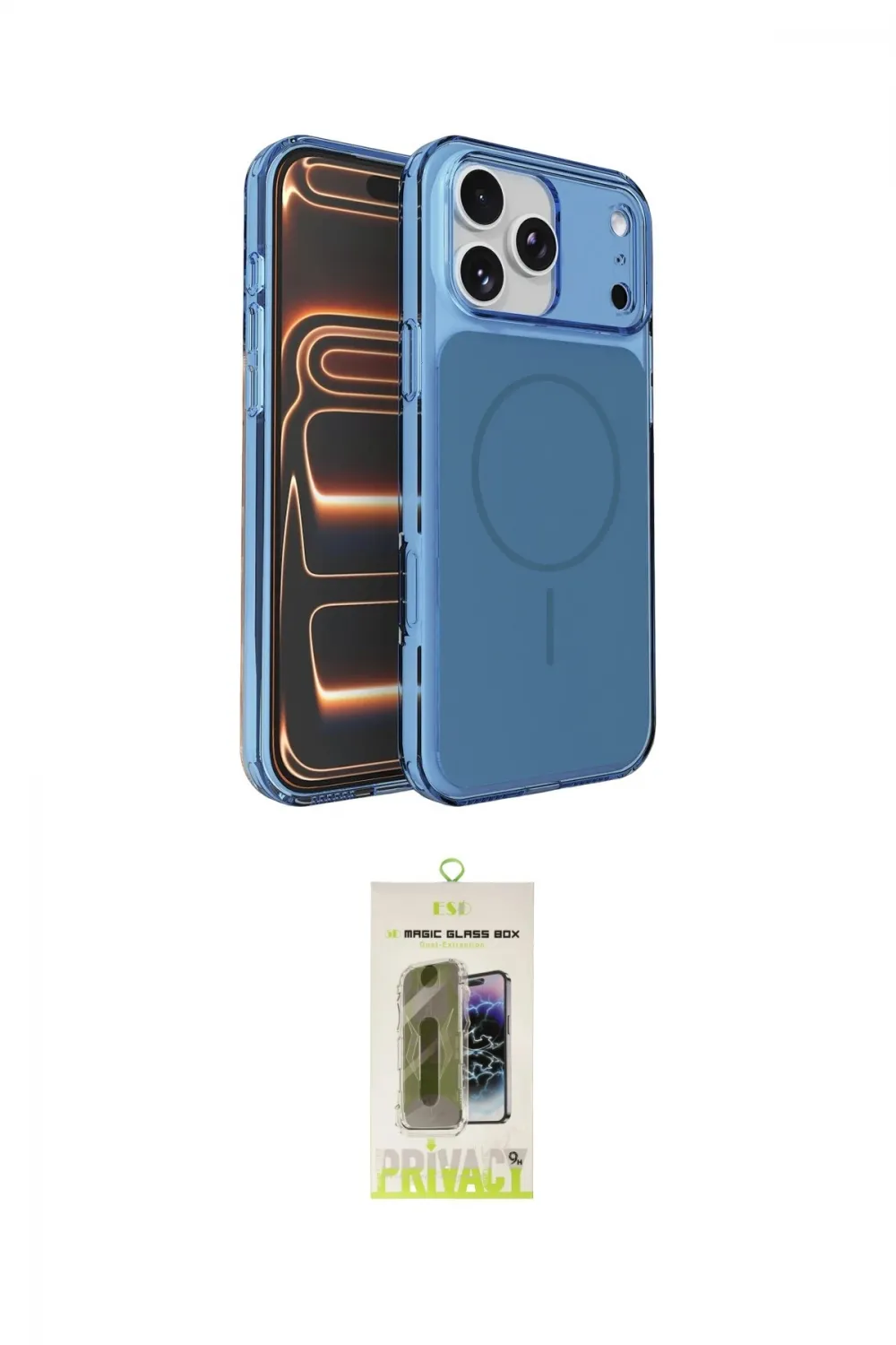 ieg™ iPhone 17 Pro Max Kılıf Kutup Doku Serisi - Siyah Joko Magic 5D Hayalet Cam