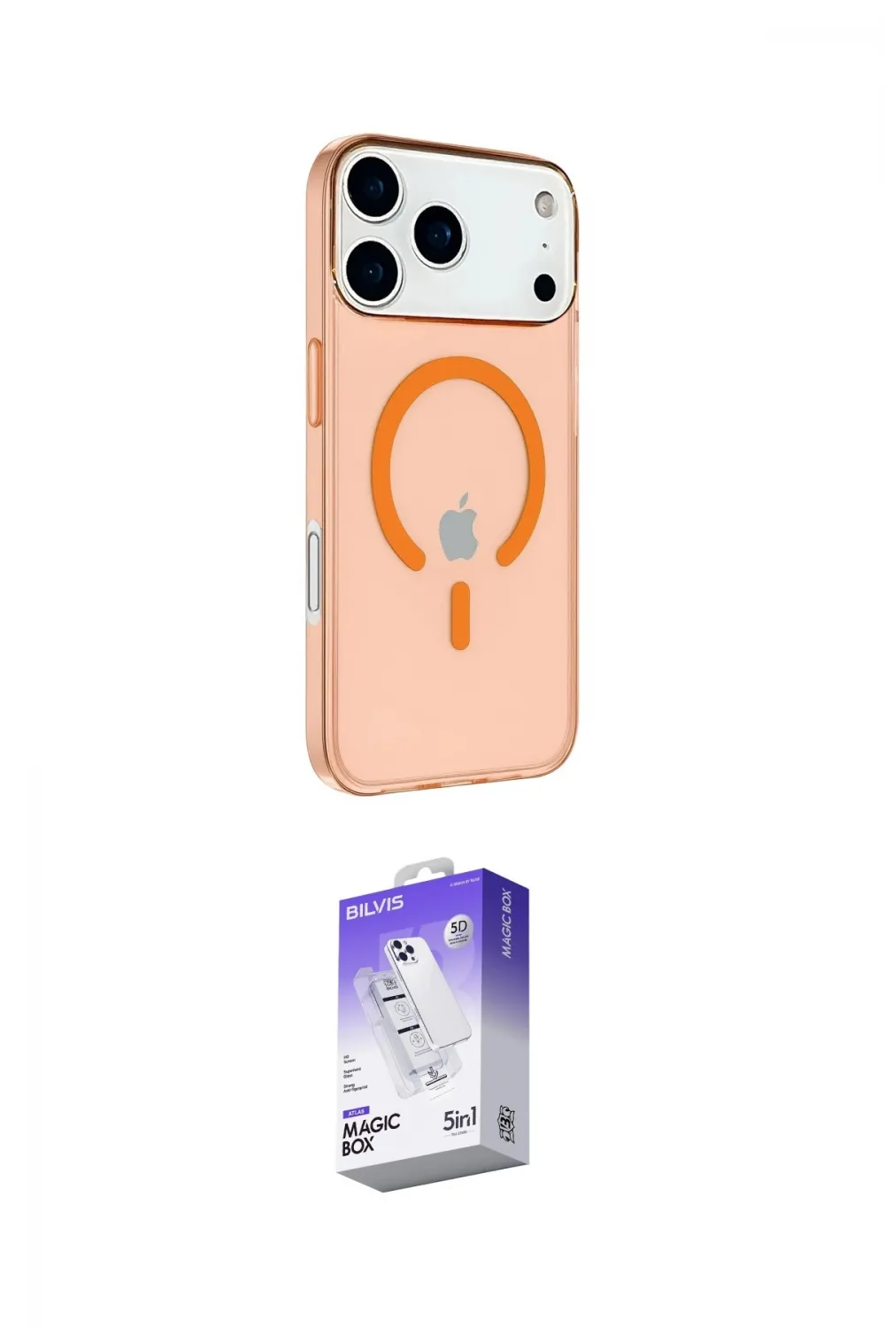 ieg™ iPhone 17 Pro Max Kılıf Kutup Klasik Serisi - Siyah Bilvis 5in1 3D Magic Cam Ekran Koruyucu