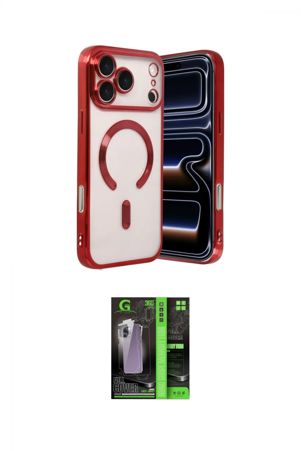 ieg™ iPhone 17 Pro Max Kılıf Nova Işık Özel Seri - Şeffaf 360 Full Body Arka Koruyucu