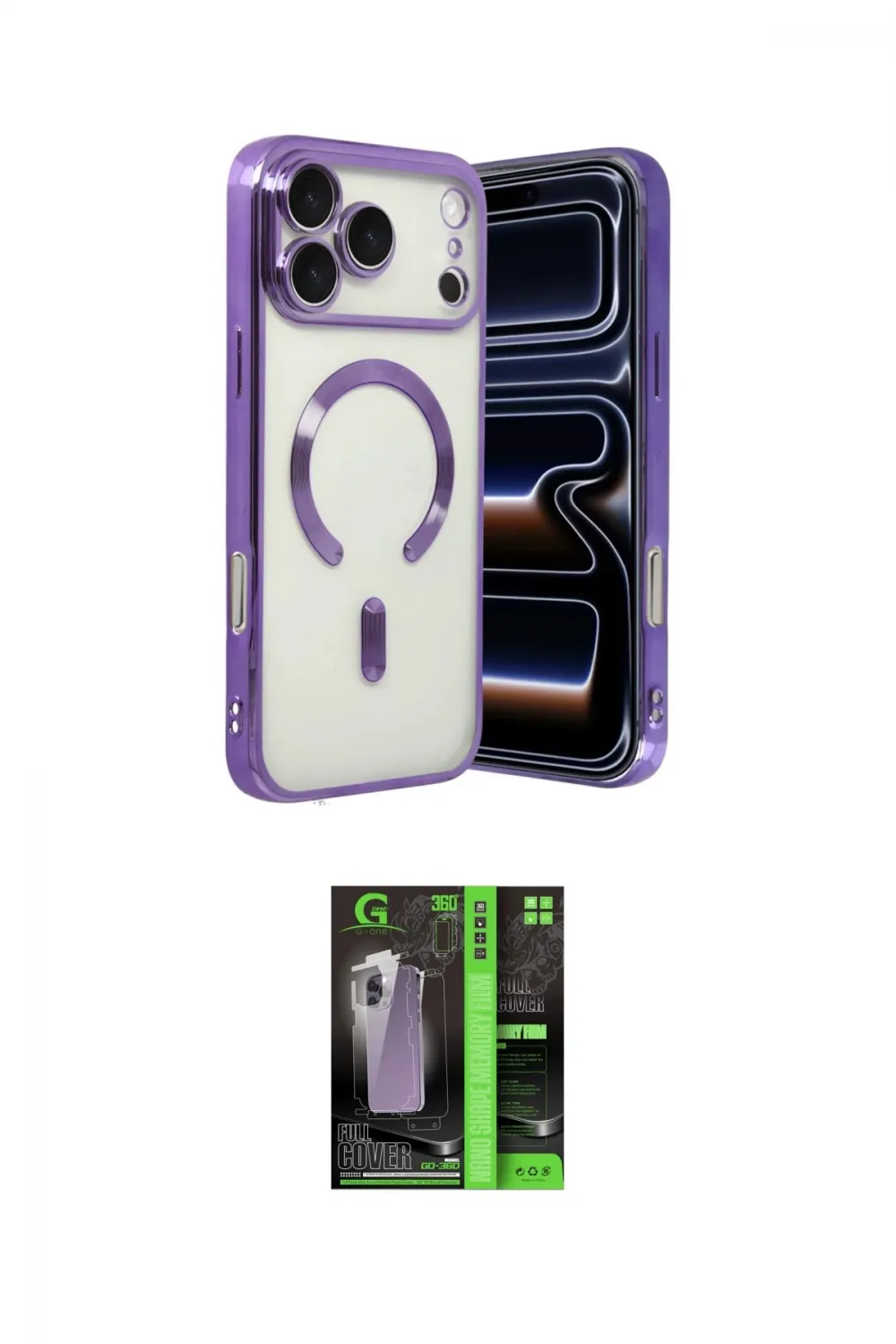 ieg™ iPhone 17 Pro Max Kılıf Nova Işık Özel Seri - Şeffaf 360 Full Body Arka Koruyucu