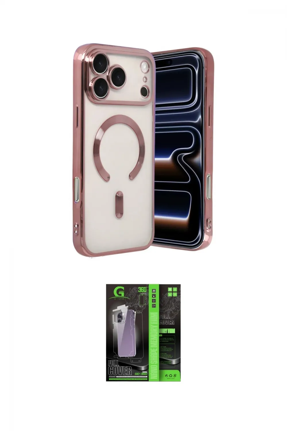 ieg™ iPhone 17 Pro Max Kılıf Nova Işık Özel Seri - Şeffaf 360 Full Body Arka Koruyucu