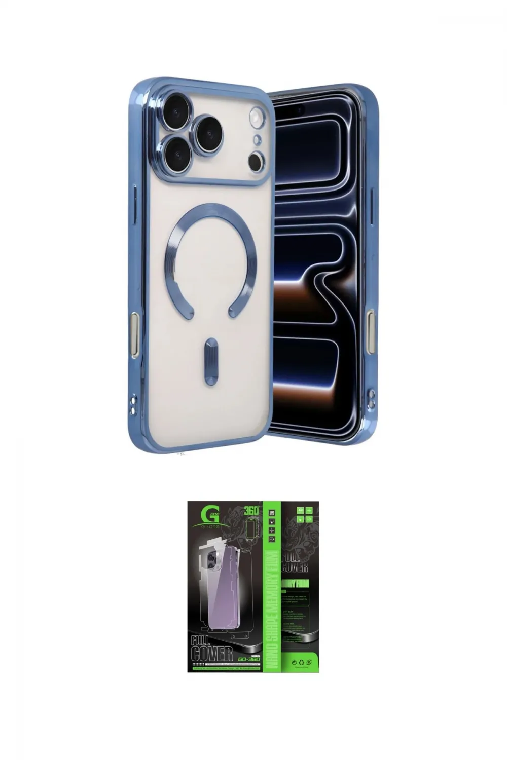 ieg™ iPhone 17 Pro Max Kılıf Nova Işık Özel Seri - Şeffaf 360 Full Body Arka Koruyucu