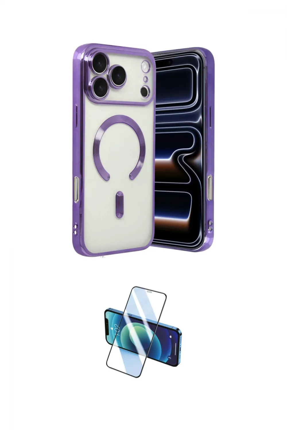 ieg™ iPhone 17 Pro Max Kılıf Nova Işık Özel Seri - Siyah 3D Antistatik Seramik Nano Ekran Koruyucu