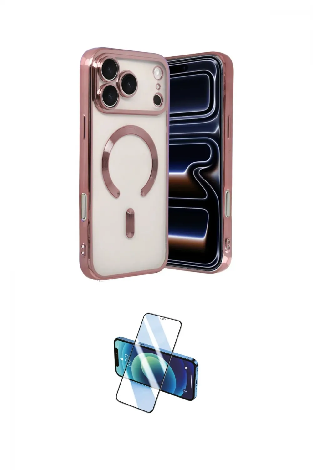ieg™ iPhone 17 Pro Max Kılıf Nova Işık Özel Seri - Siyah 3D Antistatik Seramik Nano Ekran Koruyucu