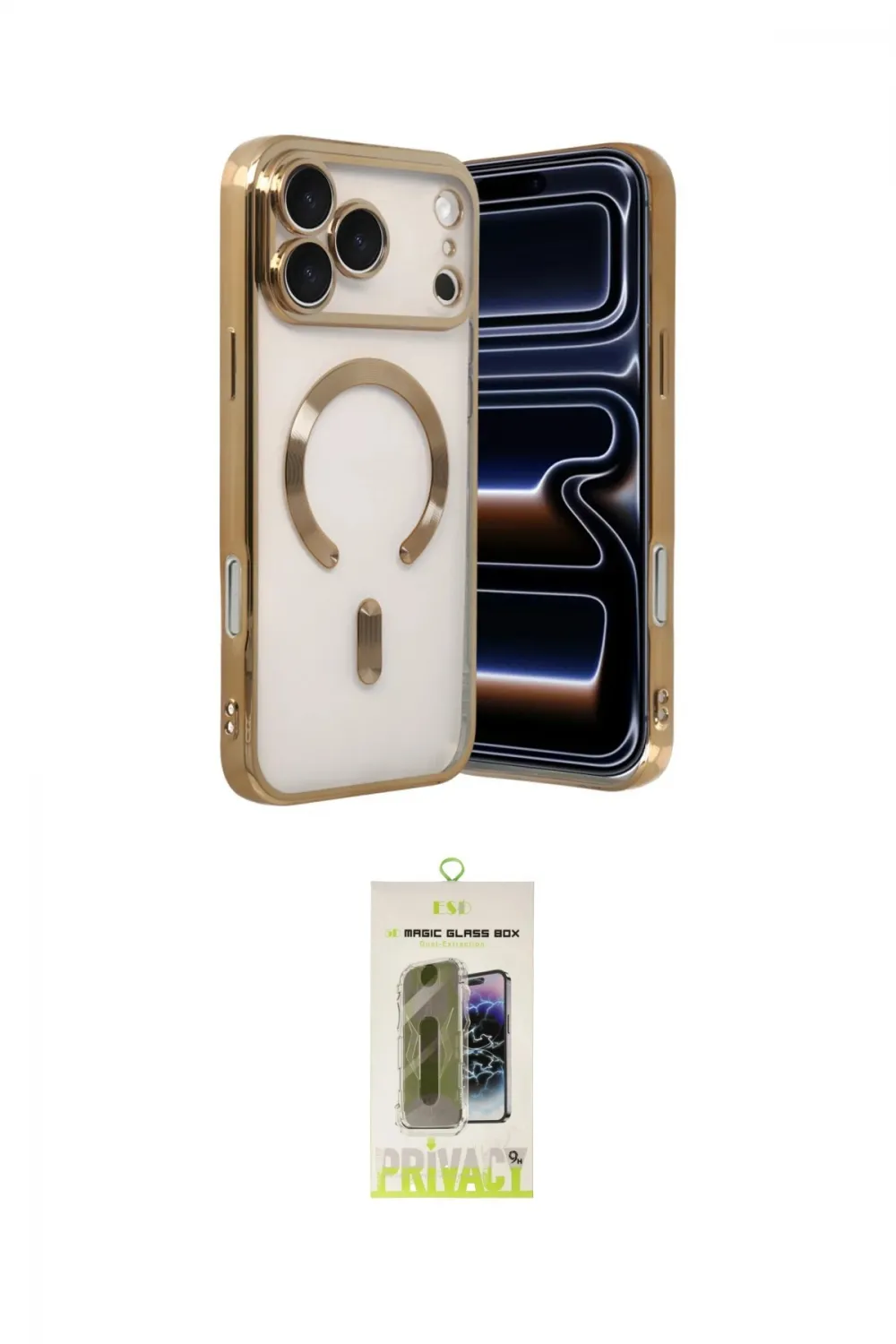 ieg™ iPhone 17 Pro Max Kılıf Nova Işık Özel Seri - Siyah Joko Magic 5D Hayalet Cam
