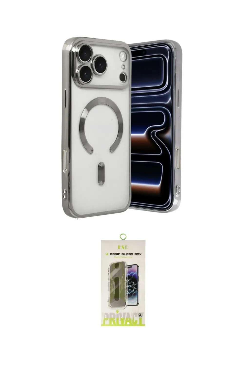 ieg™ iPhone 17 Pro Max Kılıf Nova Işık Özel Seri - Siyah Joko Magic 5D Hayalet Cam