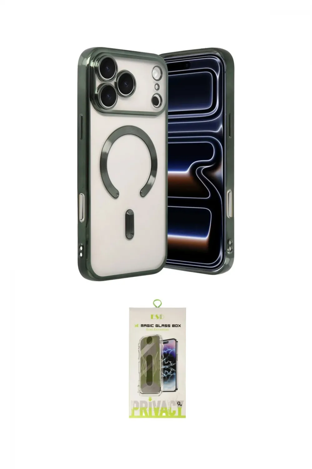 ieg™ iPhone 17 Pro Max Kılıf Nova Işık Özel Seri - Siyah Joko Magic 5D Hayalet Cam