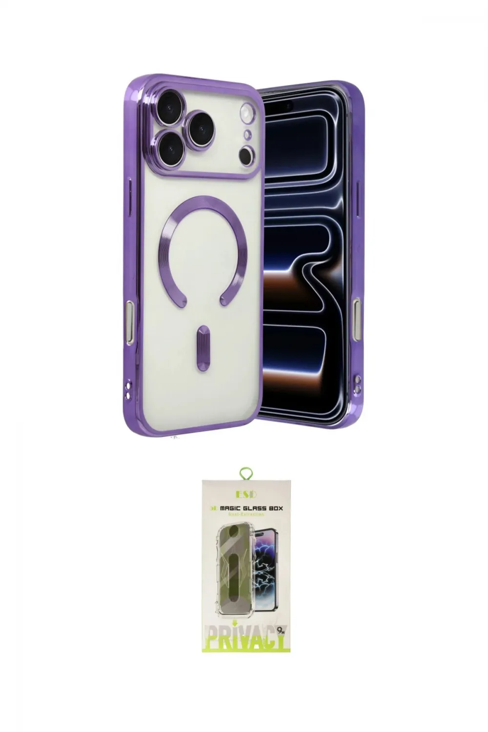 ieg™ iPhone 17 Pro Max Kılıf Nova Işık Özel Seri - Siyah Joko Magic 5D Hayalet Cam